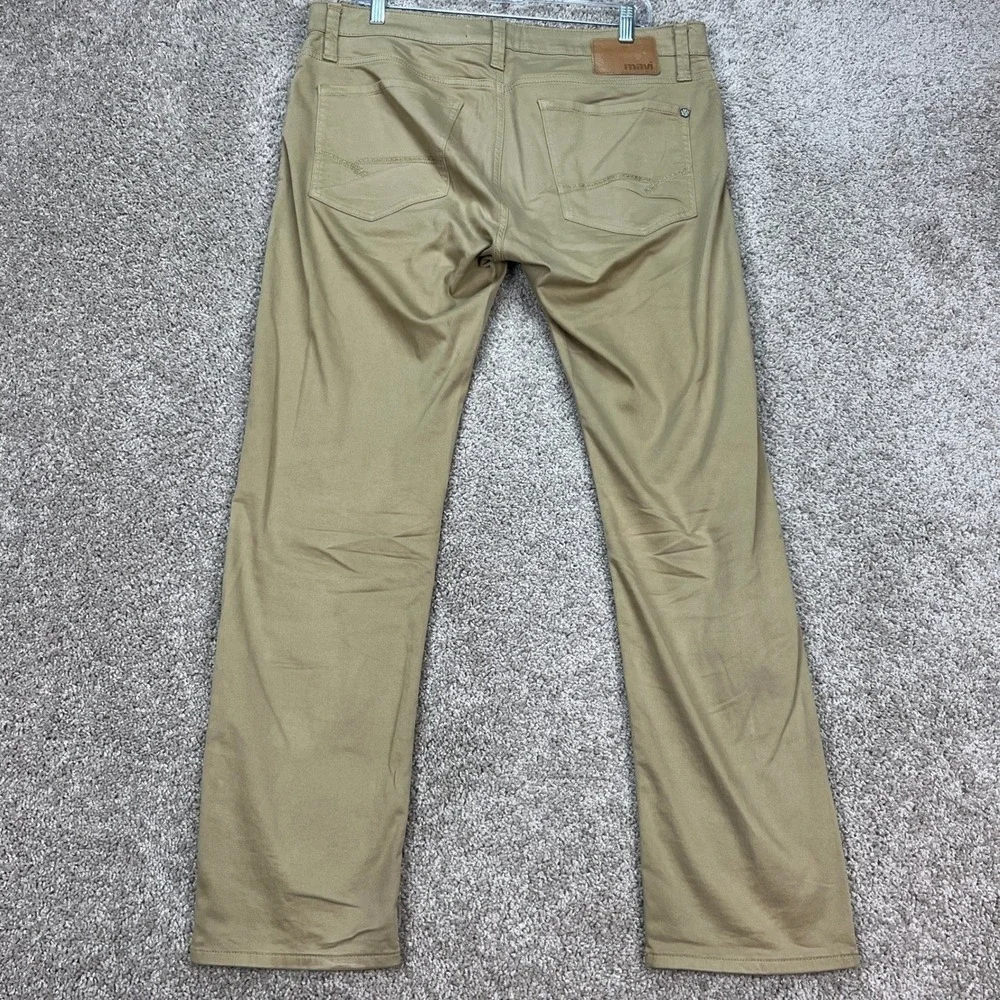 Mavi Mens Khaki Pants 34x32 Straight Leg Cotton Stretch Casual Everyday Wear EUC